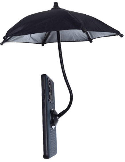 Magnetische telefoon paraplu, voor op het strand, zwembad of in de auto - zwart
