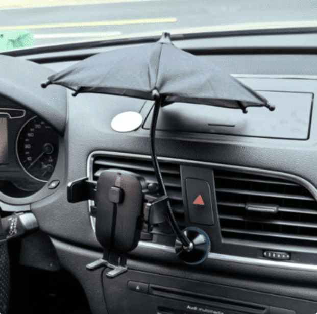 Magnetische telefoon paraplu, voor op het strand, zwembad of in de auto - zwart - Afbeelding 2