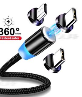 Ronde Vorm Magnetische Usb 3 In 1 Opladen Kabel Magneet Charger Usb-c Kabel, Type-c Micro Usba Los Voor Telefoon En Slimme Horloge