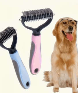 Vachtontwarrende Kam voor Honden & Katten – Lichtblauw