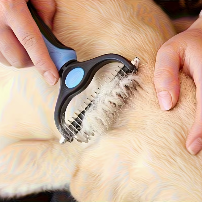 Vachtontwarrende Kam voor Honden & Katten - Lichtblauw - Afbeelding 4