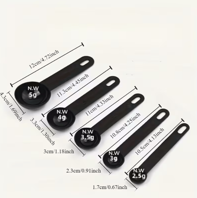 5-Delige maatlepel set, zwart - Afbeelding 3