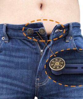 Extra lange broekverbreder, set van 3 zilveren en/of koperen knopen