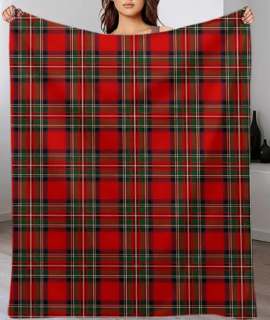 Superzachte rood-zwart geruite flanellen deken, 100x150cm