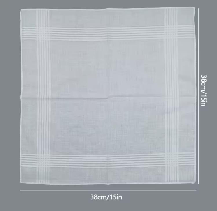 Zakdoek wit, 38 x 38 cm, katoen1 + 1 gratis - Afbeelding 3