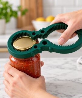 Groene potopener, flesopener en dekselopener, 3-in-1, geeft je extra kracht