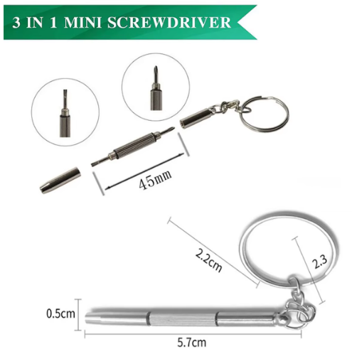 3-in-1 Mini schroevendraaierset voor reparatie van brillen, horloges en telefoons - Afbeelding 3