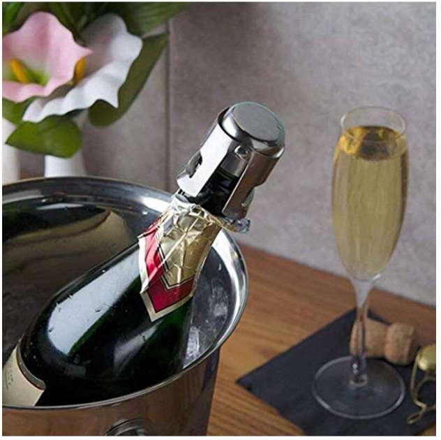 RVS champagnefles afsluiter - Afbeelding 4